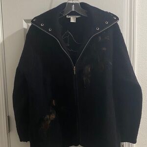 Chic Black Teddy Jacket for Women